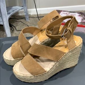 Camel color strap wedge.  Size 7.5 Dolce Vita